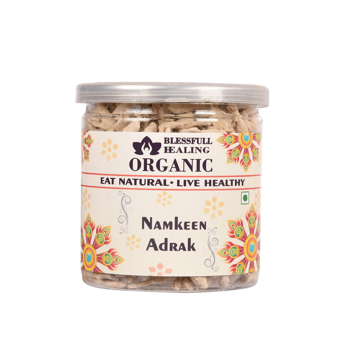 Blessfull Healing Organic Namkeen Adrak 250 Gram Airtight Container