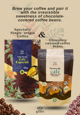 Grato Specialty Coffee Kit - Ground (250g) + Chocolate-Covered Beans (80g) | Premium Colombian Coffee & Gourmet Snack