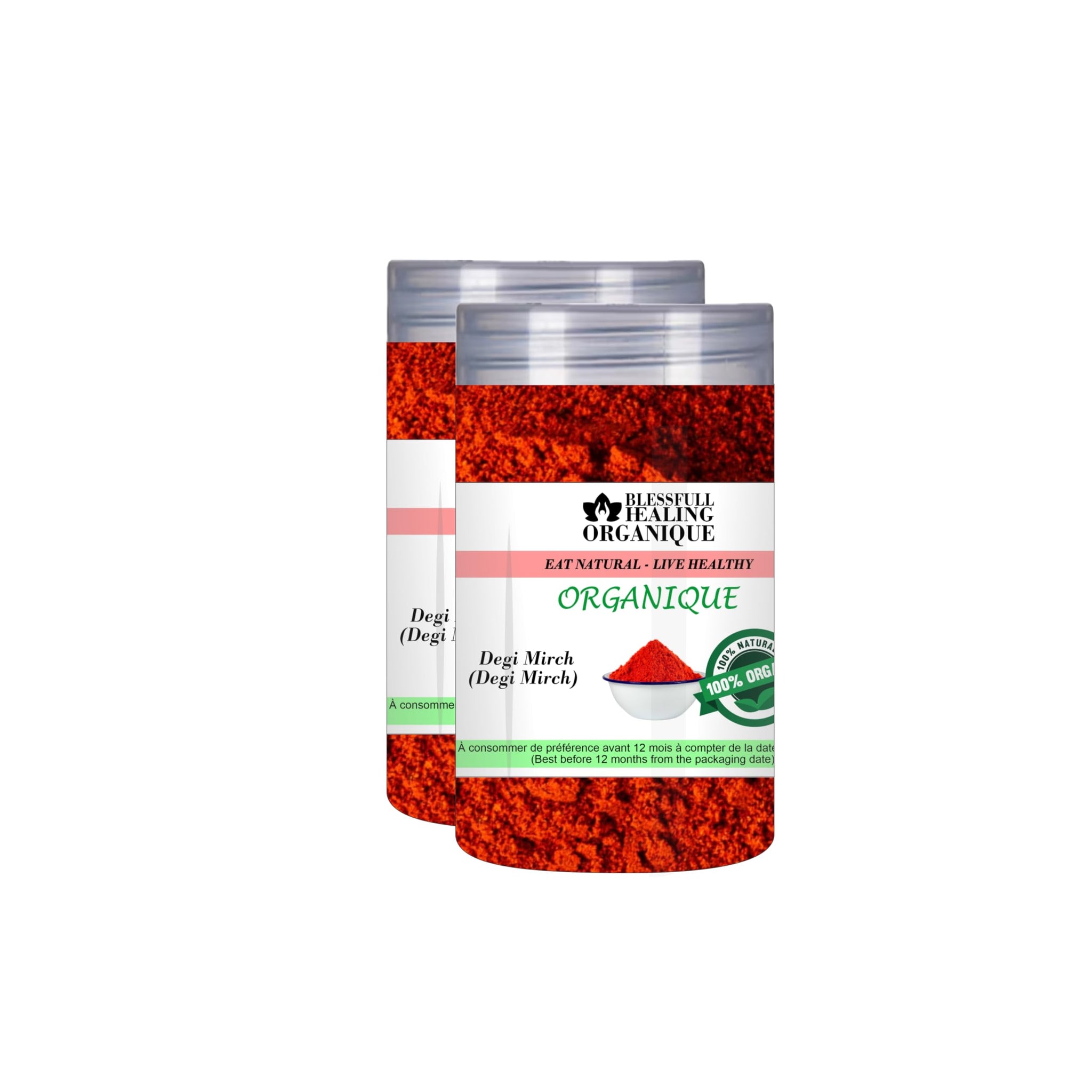 Blessfull Healing Organic Degi Mirch 100 Gram (3.52 oz) Each (Pack Of 2) = 200 Grams, Vegan