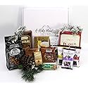 Gift Basket Village Rocky Mountain Christmas Gift Box: Gourmet Pretzels, Chocolate Covered Fruits & Nuts, Wafers, Pecan Roll, Cheese Spread, Roca