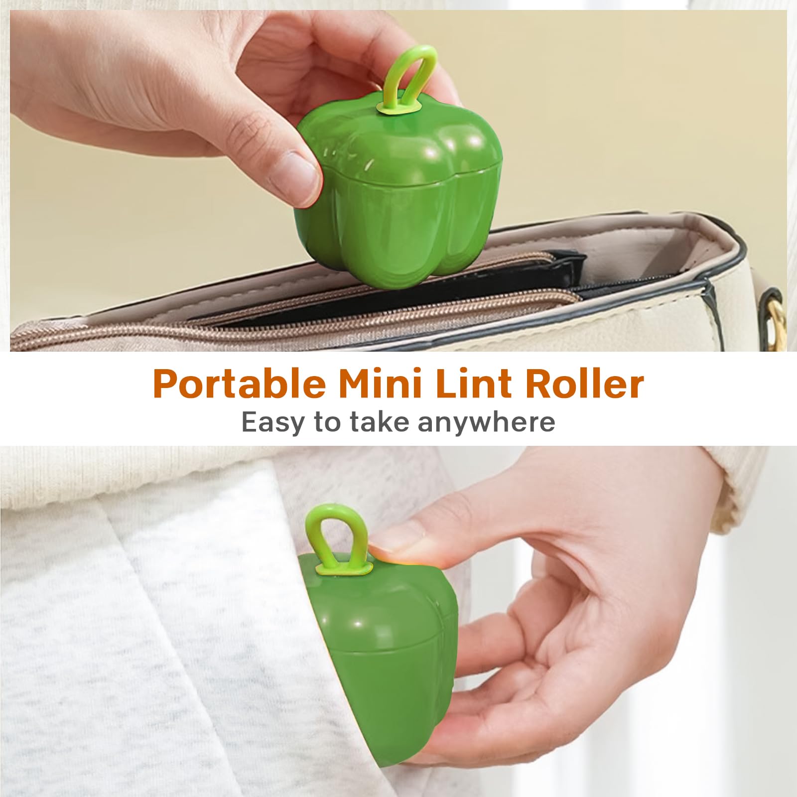ZLAXACL 2 Pcs Reusable Lint Roller, Mini Lint Remover Tool for Clothes Dog Cat Pet Hair, Portable Washable Sticky Rollers Cleaner for Travel Home