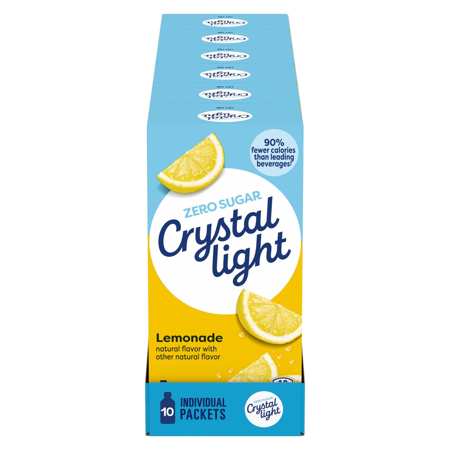 Crystal Light Drink Mix, 120 Packets, for Convenient On-the-Go Flavorful Hydration, Lemonade Natural Flavor with other natural flavor, Zero Sugar