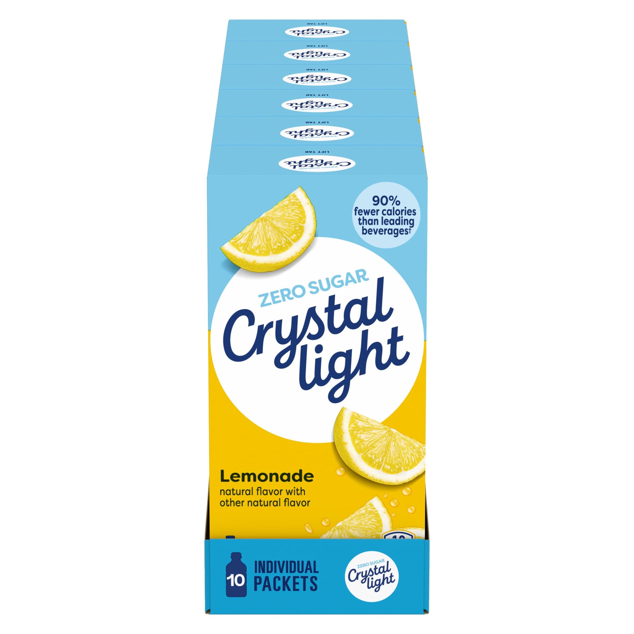 Crystal Light Drink Mix, 120 Packets, for Convenient On-the-Go Flavorful Hydration, Lemonade Natural Flavor with other natural flavor, Zero Sugar
