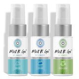 Mist N' Go by Omaze Travel Toilet Spray Odor Eliminator - Toilet Freshener for Bathroom Air Deodorizer - Clean Mix, Travel Size (3x1oz)
