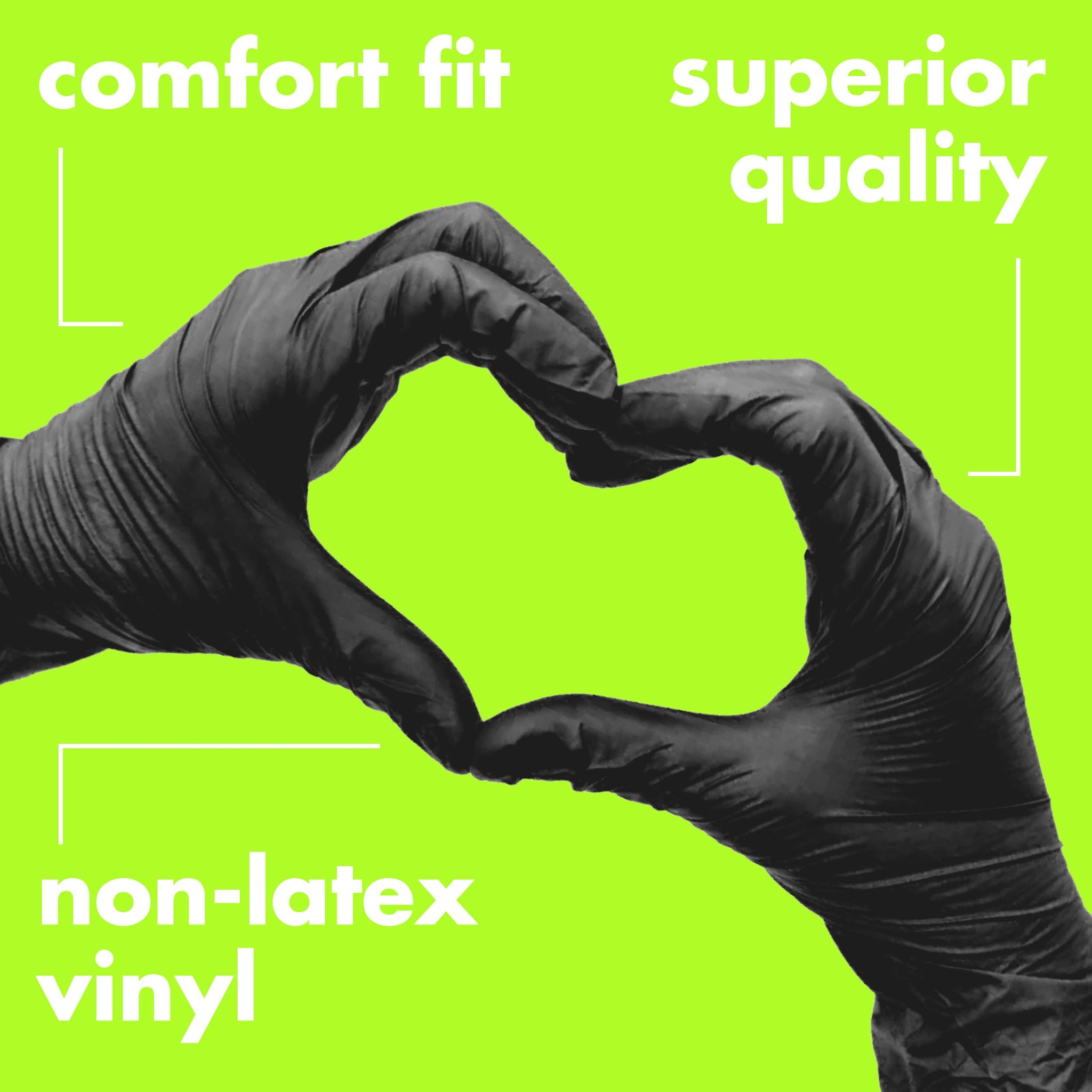 Colortrak Black Vinyl Gloves, Disposable Latex-Free & Powder-Free Hair Color Gloves for Chemical Processing & Salon Services, 200 Count (2 Boxes)