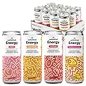 WellWithAll Energy Drink Variety Pack, Strawberry Lemonade, Fruit Punch, Tropical Mango, Peach Flavors, Caffeine from Tea, With Vitamin C, Lightly