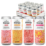 WellWithAll Energy Drink Variety Pack, Strawberry Lemonade, Fruit Punch, Tropical Mango, Peach Flavors, Caffeine from Tea, With Vitamin C, Lightly