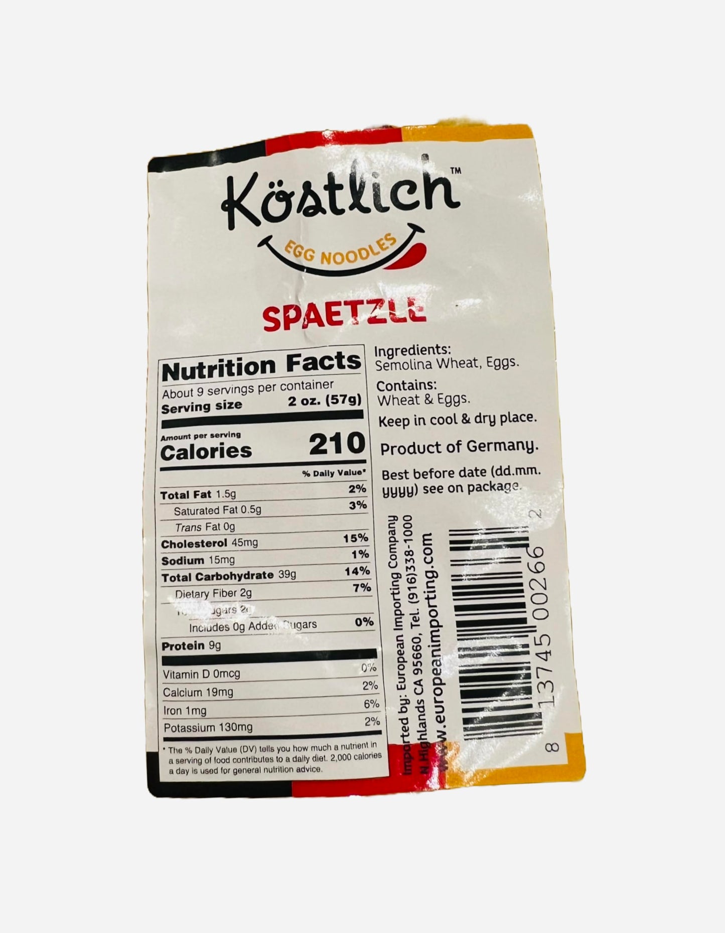 Kostlich Egg Noodles Spaetzle 500g, Pack of 1