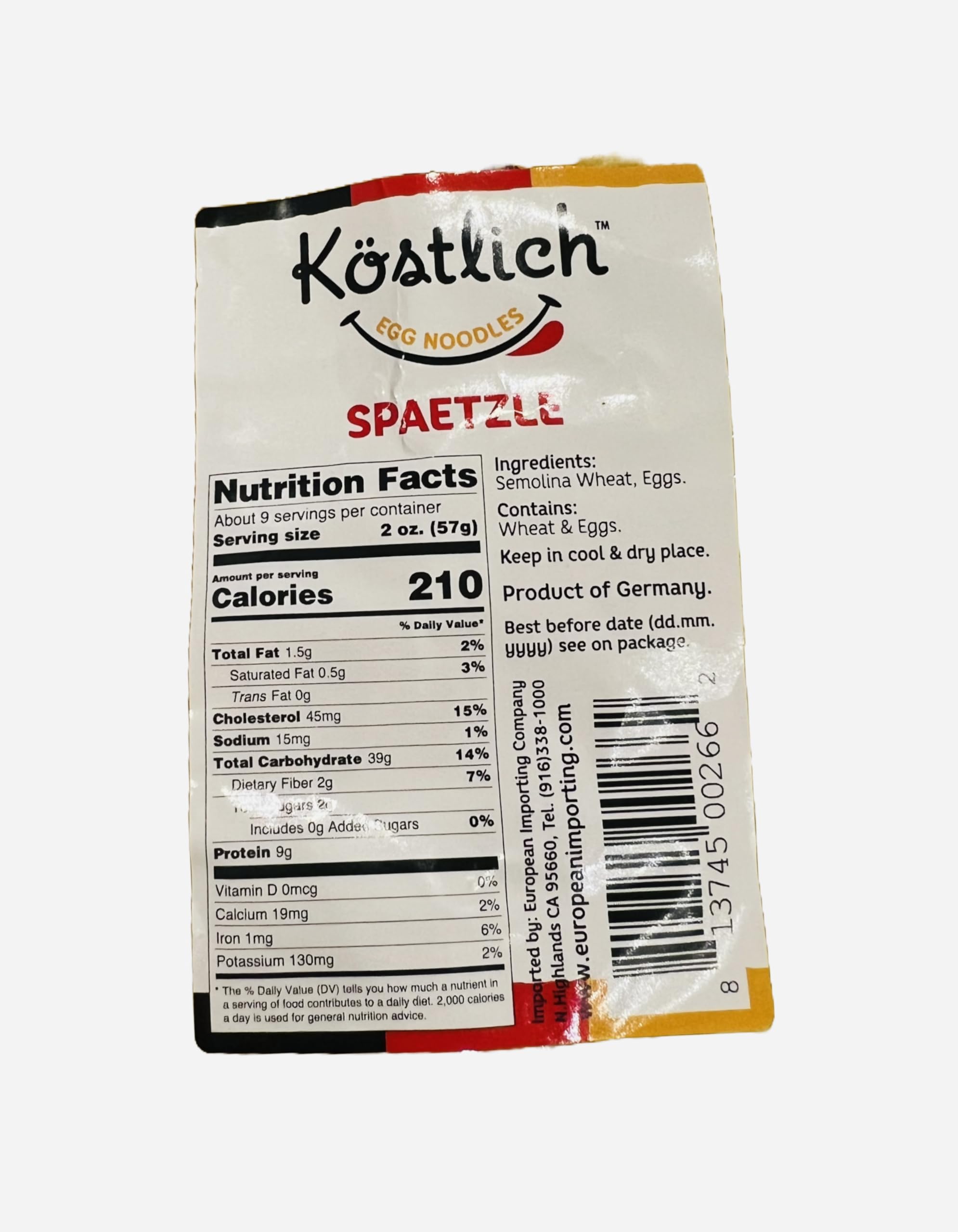 Kostlich Egg Noodles Spaetzle 500g, Pack of 1