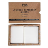 ZWS Essentials Laundry Detergent Sheets | Unscented, Hypoallergenic Laundry Strips for Sensitive Skin | Eco-Friendly, Plastic-Free Detergent for HE