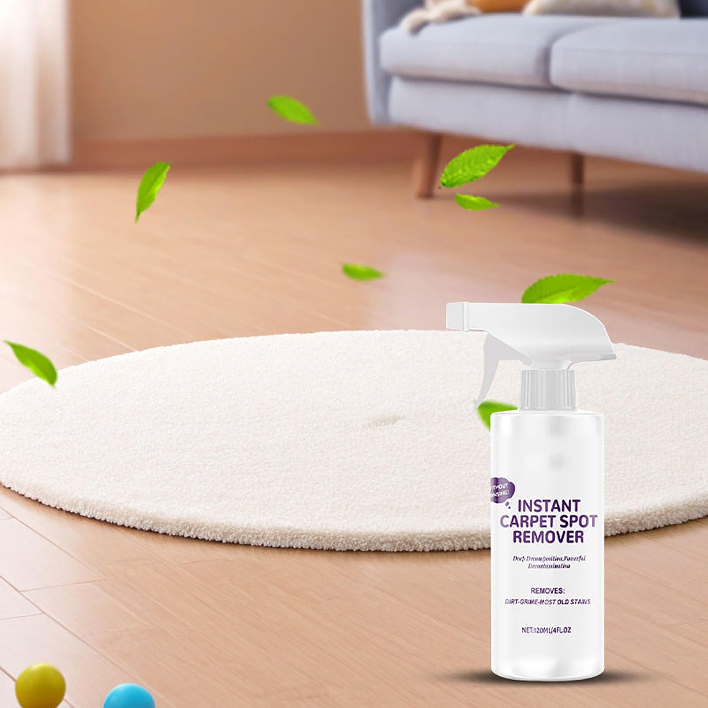 Instant Carpet Spot Remover, Powerful Carpet Stain Remover Spray, Eliminates Pet Stains, Grease, Red Wine, Food, Makeup & More, Fast?drying, Restores