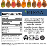 Riega Street Taco Seasoning, Organic Mexican Spice Blend for Cooking Authentic Meals, Carnitas, 1.1 oz Packets, 8 Count