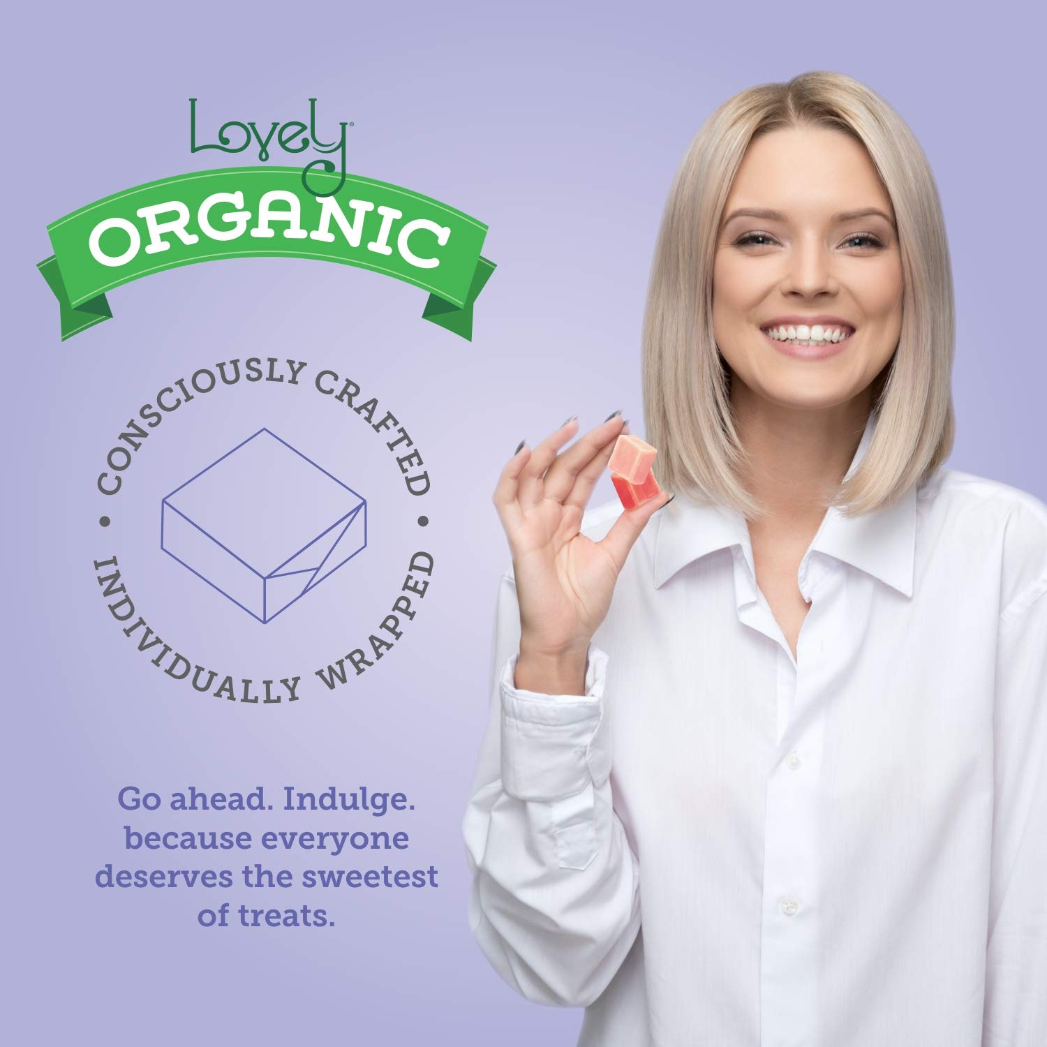 Lovely Candy Co. Organic Sour Chewy Candies 5oz Bag (3-pack) | Natural Raspberry, Apple & Cherry Flavors | Vegan, Gluten Free, Non-GMO, No Artificial