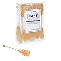 Candy Envy - Amber Café Sugar Sticks Mini Rock Candy - 18 Individually Wrapped Amber Treats - Original Sugar Flavored Coffee Stirrers