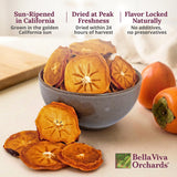Bella Viva Dried Persimmons, 1.5 lb - California Dried, Upcycled Persimmon Slices - No Sugar Added, No Sulfites - Soft & Chewy Dry Persimmon Fruit