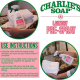 Charlie’s Soap Laundry Pre-Spray with Spray Top 32 Fl. Oz Bottle, Pack of 2, Natural Laundry Pretreat and Stain Remover - Powerful and Eco-Friendly