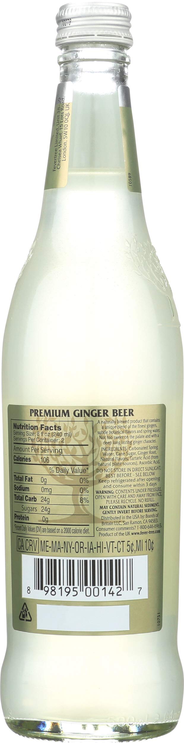 Fever-Tree Ginger Beer, Premium, 16.9 Fl Oz