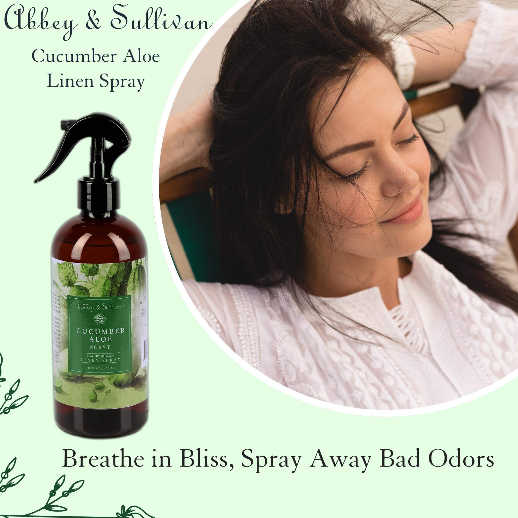 Abbey & Sullivan Linen Spray, Cucumber Aloe, 16 oz