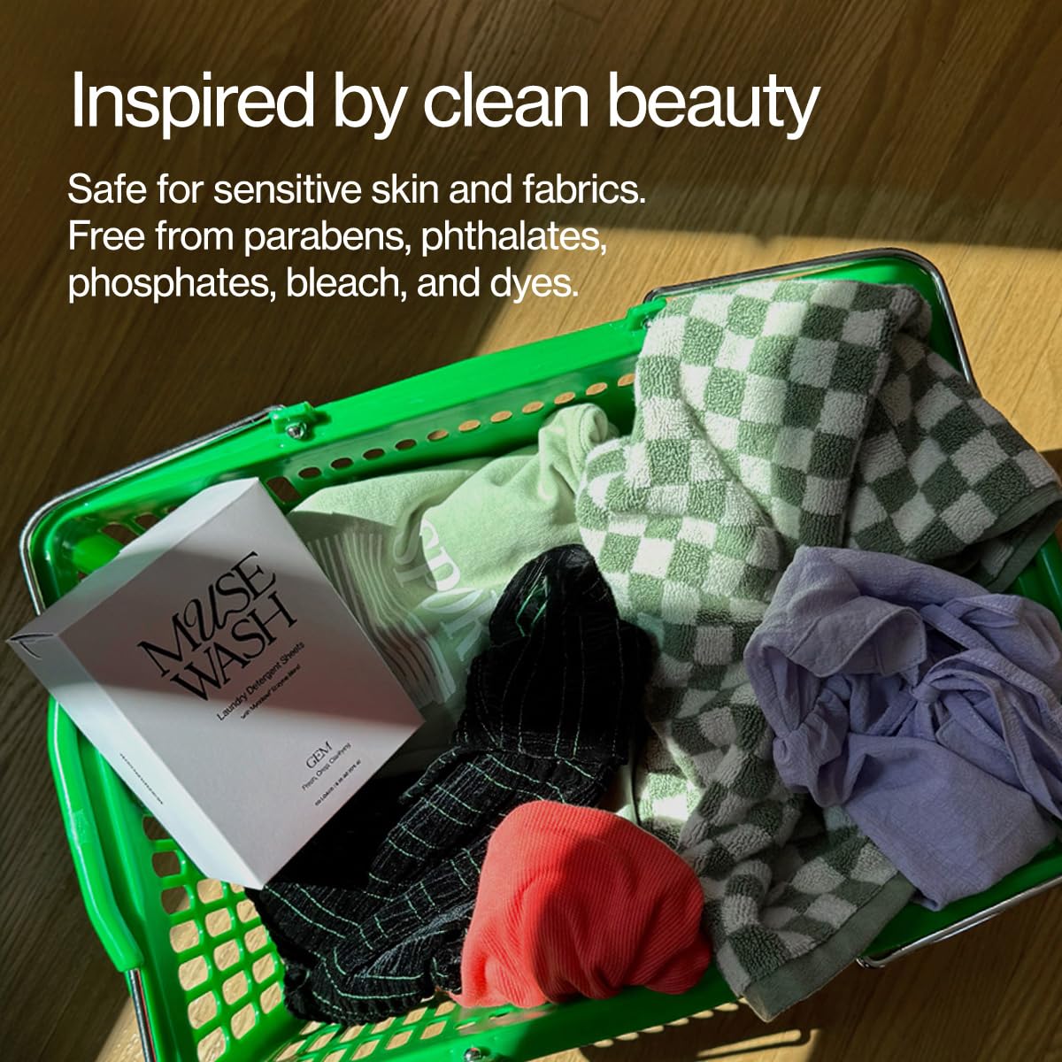 MUSEWASH Laundry Detergent Sheets | Enzyme-Powered, Vegan, Paraben-Free | Luxury Scents | Plastic-Free, Eco-Friendly, Travel-Friendly Packaging (50