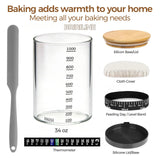 BRIRILINE Pro Sourdough Bread Starter Kit - 34 oz sourdough jar with 5 unique features for the perfect sour dough bread & sourdough starter kit
