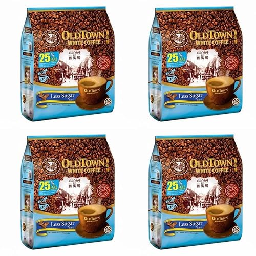 Old Town White Coffee 3 in 1 Less Sugar Flavor (4 pack x 15 sachets) Imported from Malaysia