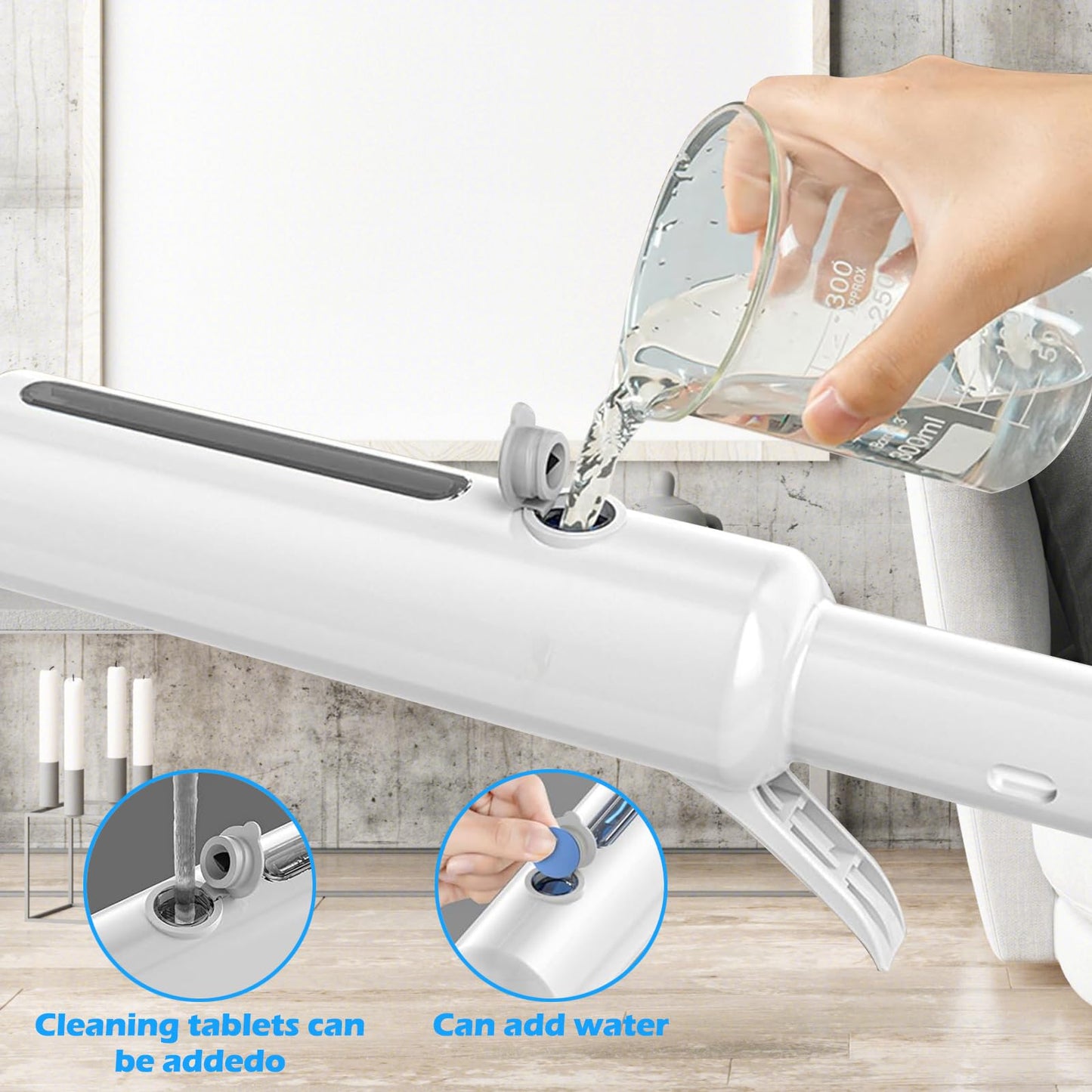 PFEIGH Spray Window Squeegee, 3-in-1 Professional Squeegee with Telescopic Extension Pole up to 59"", Home Cleaner Tools for Windows, Bathrooms