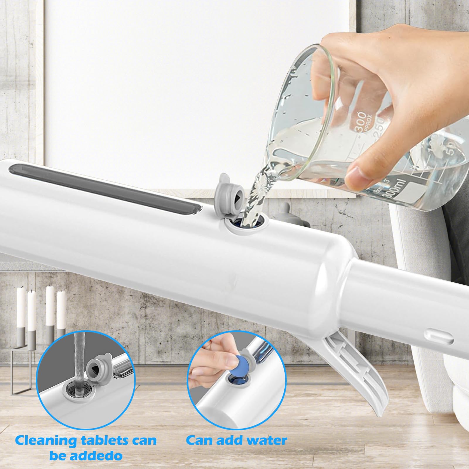 PFEIGH Spray Window Squeegee, 3-in-1 Professional Squeegee with Telescopic Extension Pole up to 59"", Home Cleaner Tools for Windows, Bathrooms