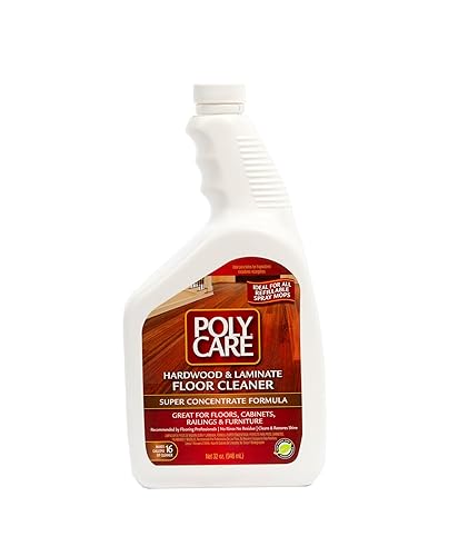 PolyCare Hardwood Floor Super Concentrate Cleaner - 32 Fl Oz - Fresh - Refill for Spray Mops and Spray Bottles - Residue-Free Floor Cleaning Solution