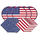Gatherfun American Flag Patriotic Party Supplies Disposable Napkins and Paper Plates for Veterans Day Election Day 4th of July Independence Day