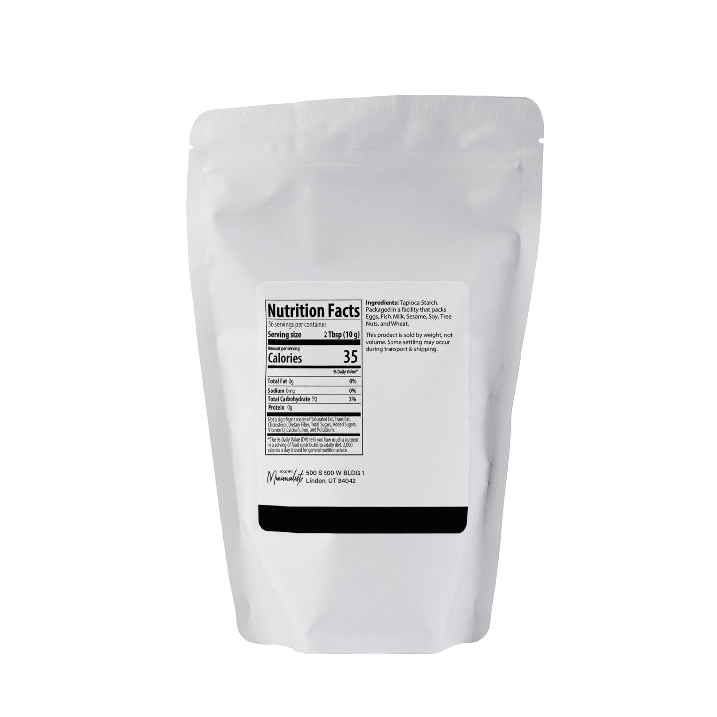 Minimalist Tapioca Starch, Ideal for Cooking and Baking, Packaged for Convenience in a Resealable Bag (1.25 Pound)