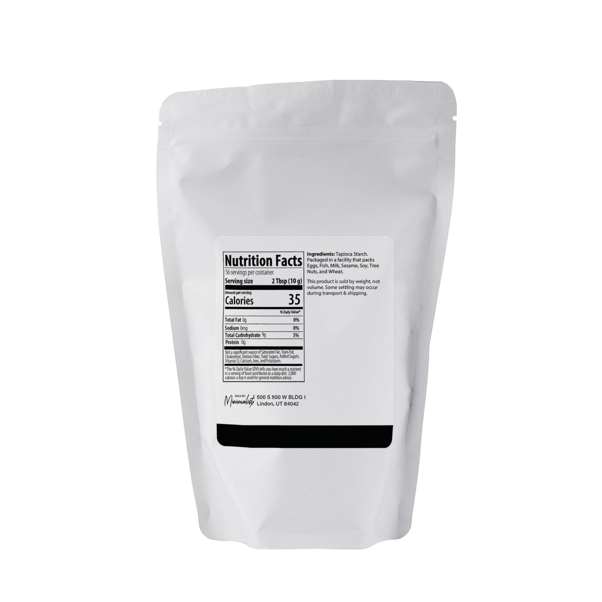 Minimalist Tapioca Starch, Ideal for Cooking and Baking, Packaged for Convenience in a Resealable Bag (1.25 Pound)