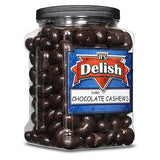 Dark Chocolate Covered Cashews by Its Delish, 3 LBS Jumbo Reusable Container (Jar) | Gourmet Dark Chocolate Cashews, Healthy Snacks Chocolate Nuts
