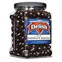 Dark Chocolate Covered Cashews by Its Delish, 3 LBS Jumbo Reusable Container (Jar) | Gourmet Dark Chocolate Cashews, Healthy Snacks Chocolate Nuts