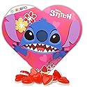 Disney Stitch Heart Box with Gummy Candy Inside, Individually Wrapped Pieces, Valentine's Day Gift, 3.17 Ounces