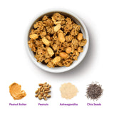 gr8nola PEANUT BUTTER - Healthy, Low Sugar Granola Cereal - Made with Superfoods Peanuts, Ashwagandha, and Chia Seeds, Soy Free, Dairy Free and No