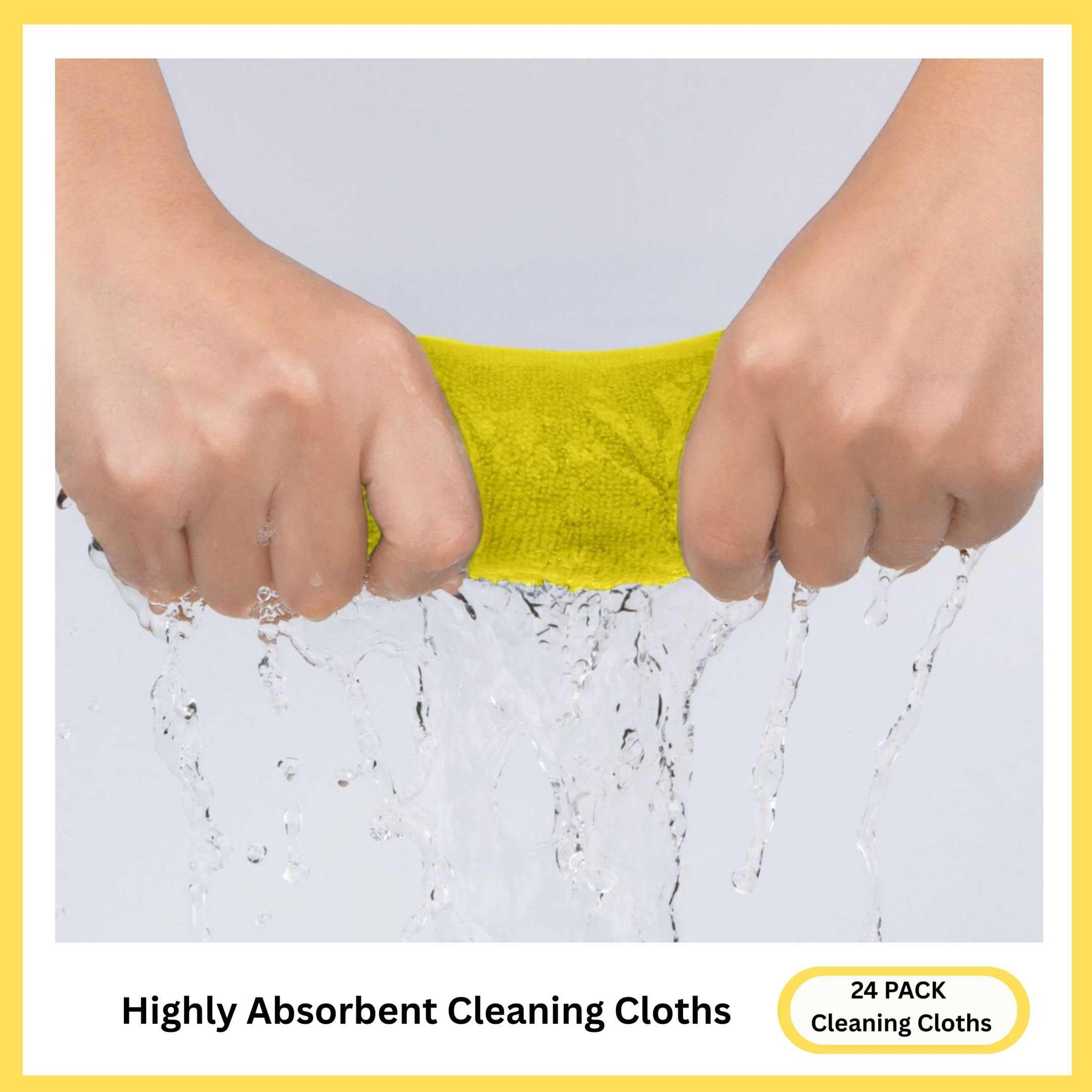 Cleanex Microfiber Cleaning Cloth for Kitchen & households, Towels for Cars. (300gsm) (Pack of 24 Yellow)