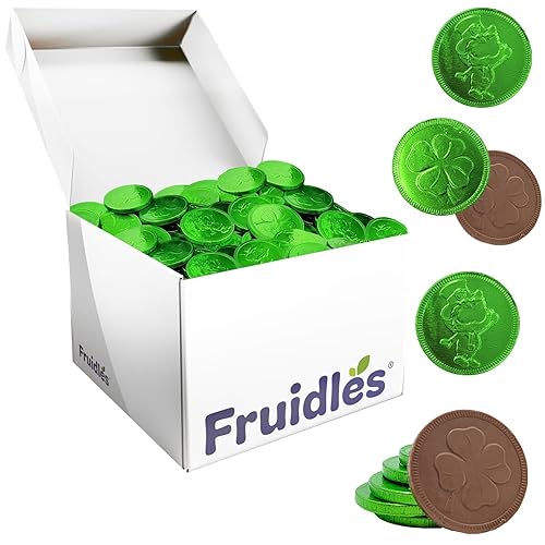 St. Patrick's Day Chocolate Coins Lucky Green Coins, Belgian Nut-Free Milk Chocolate, Kosher Certified Dairy Coin (Milk Chocolate, 5 Pounds (Bulk))