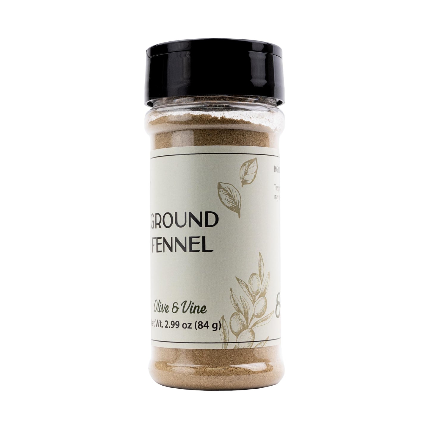 Olive & Vine Ground Fennel, Aromatic Spice, Seasoning for Sausages, Curries, and Baked Goods, with Rich Tradition, Authentic Taste, For Global Recipes
