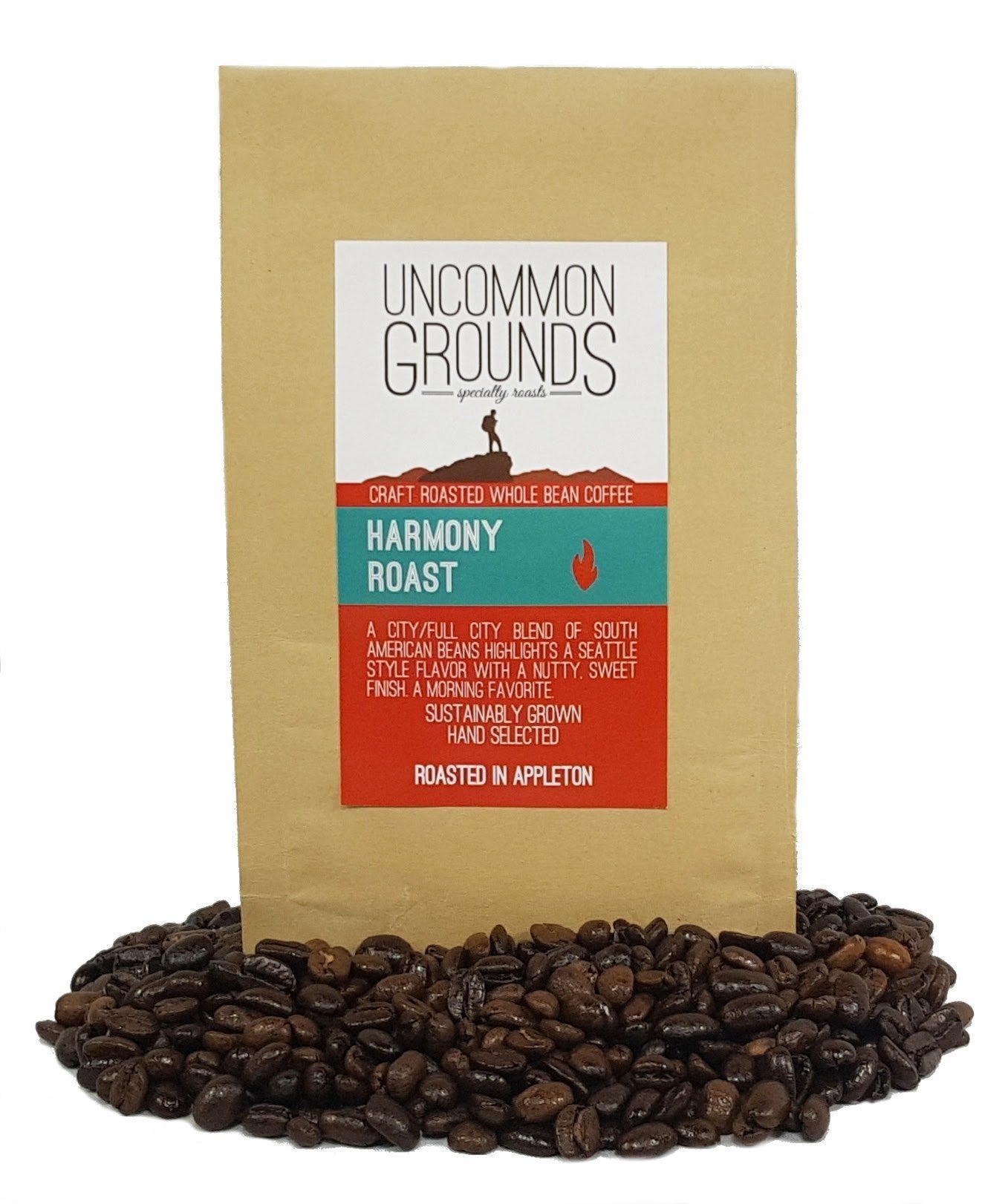 Uncommon Grounds Specialty Coffee Roasts - Harmony Brazilian Premium Arabica (12 oz Whole Bean) - Artisan Roasted for Optimum Flavor