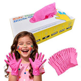 AYUMAT Kids Disposable Gloves for 6-10 Years,Pink Nitrile Gloves Durable and Protective for Painting, Cleaning, Cooking, Gardening (S,100PCS)