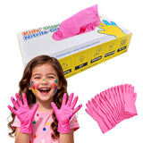 AYUMAT Kids Disposable Gloves for 6-10 Years,Pink Nitrile Gloves Durable and Protective for Painting, Cleaning, Cooking, Gardening (S,100PCS)