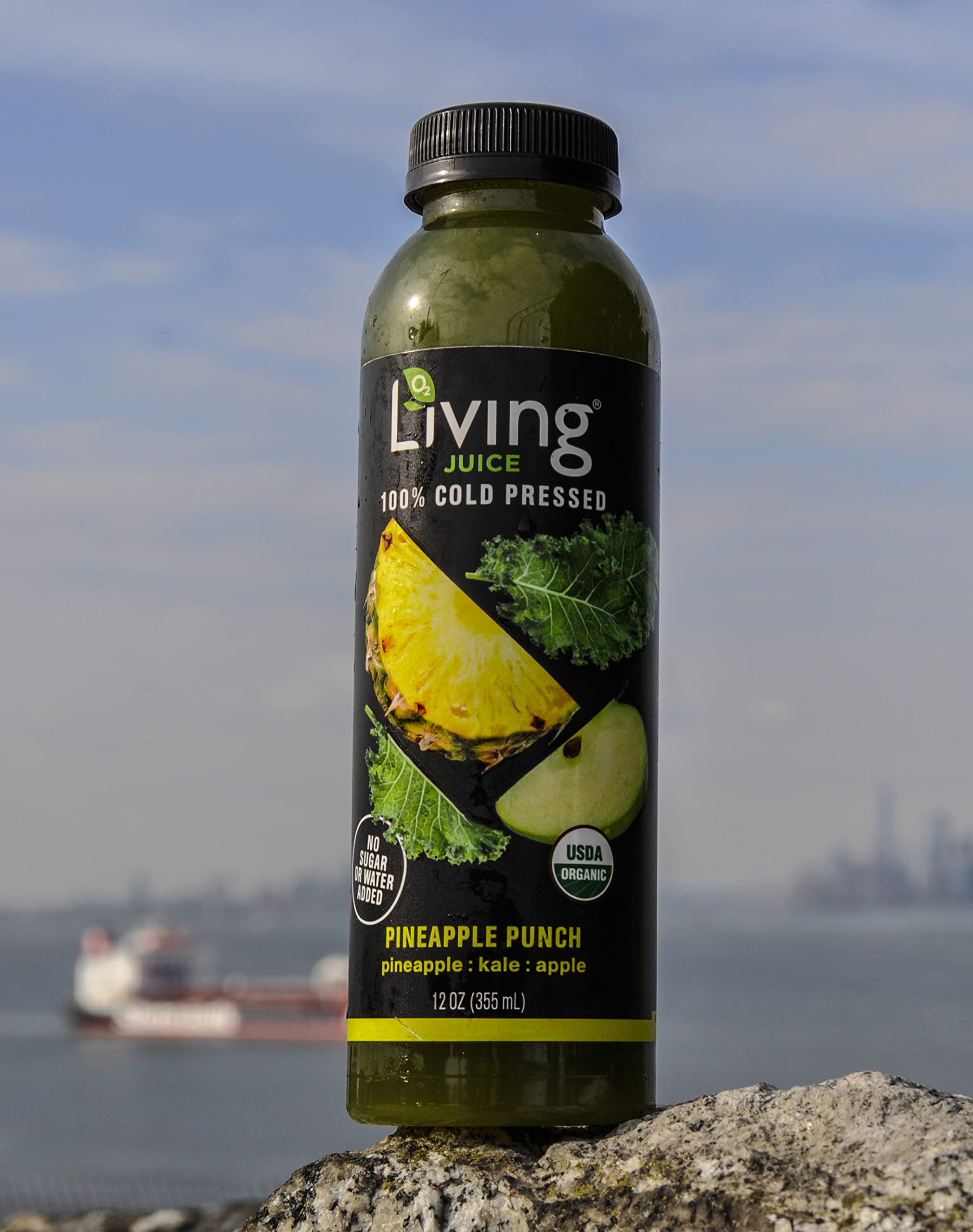O2 Living Juice Cold Pressed Drink - Pineapple Punch Organic Juice Pack - No Added Sugars or Water, Naturally Sweetened from Fruits, Rich in Nutrients