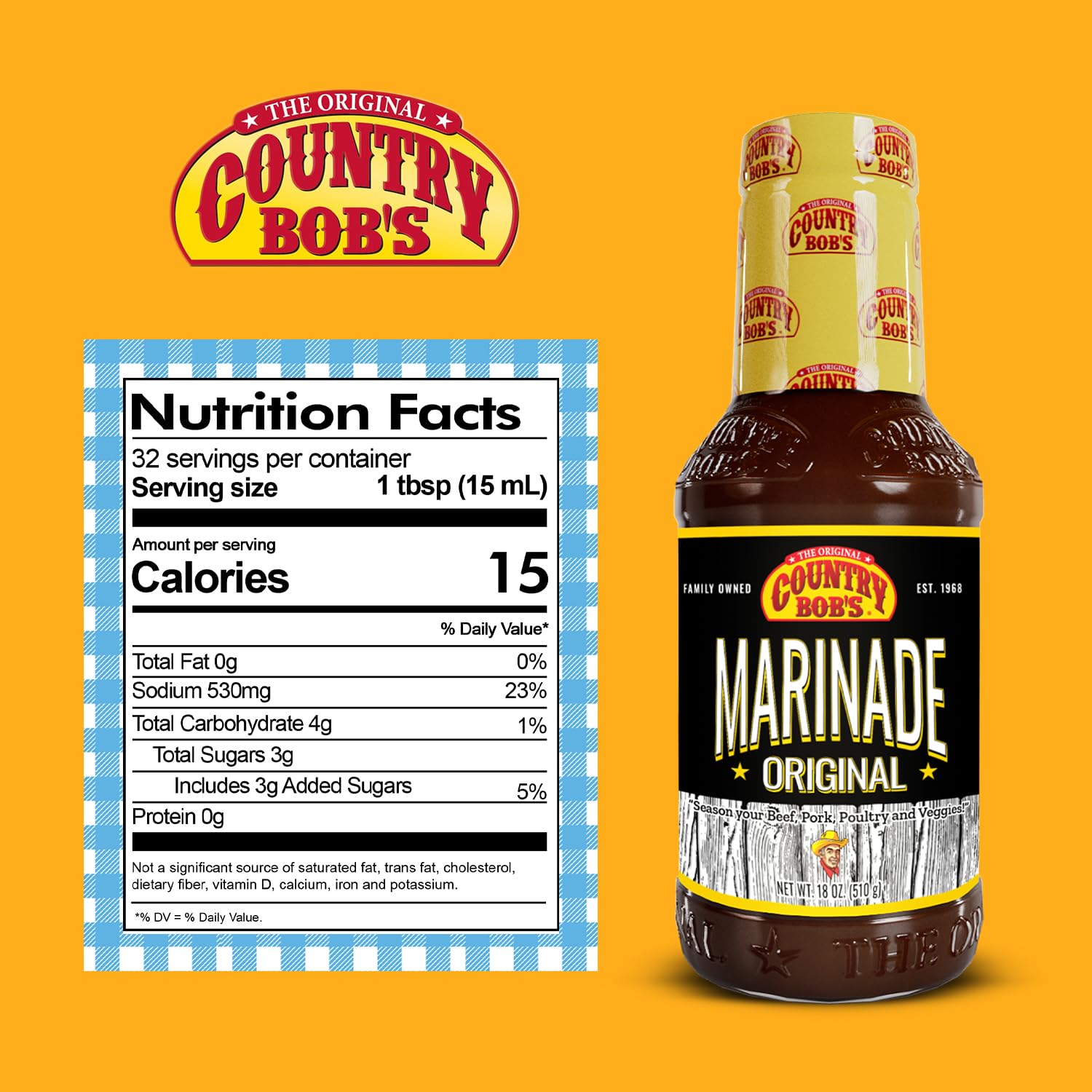 Country Bob's - Original Marinade Sauce - 18 oz (Pack of 1)