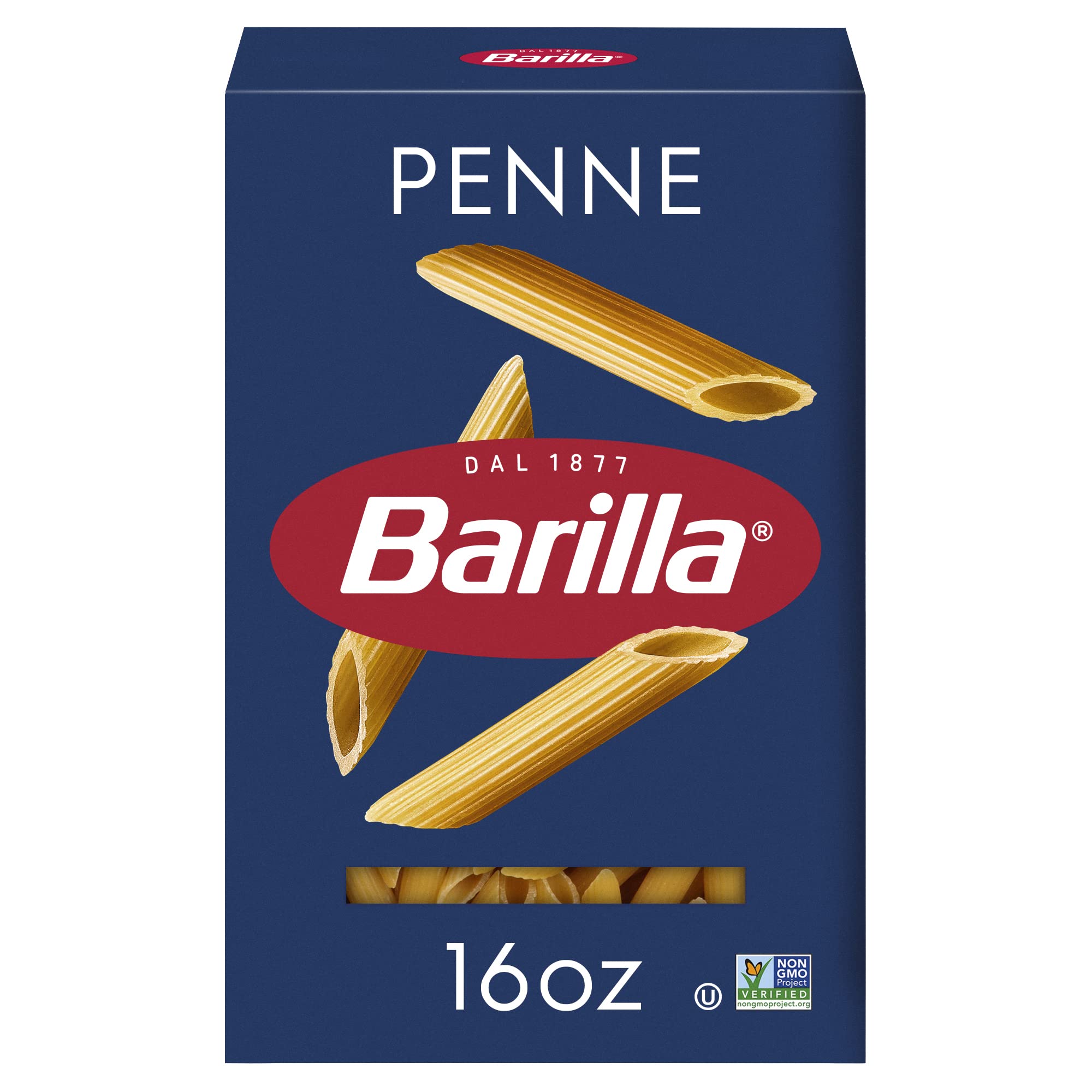 Barilla Penne Pasta, 16 oz. Box - Non-GMO, Made with Durum Wheat Semolina - Kosher Certified