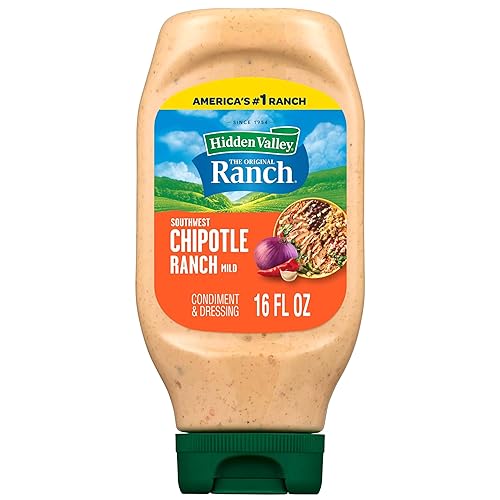 Hidden Valley Southwest Chipotle Ranch Condiment and Dressing, Easy Squeeze Bottle, 16 Fl Oz (Package May Vary)