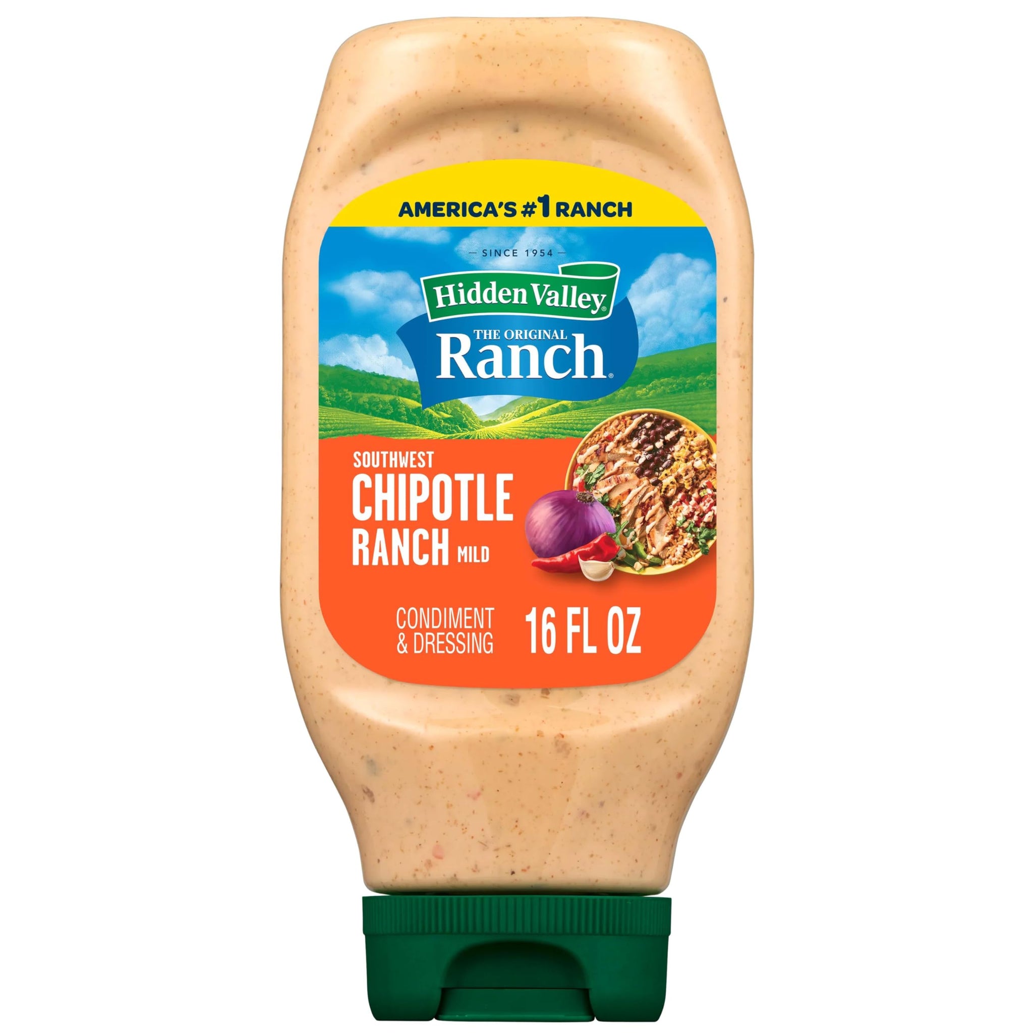 Hidden Valley Southwest Chipotle Ranch Condiment and Dressing, Easy Squeeze Bottle, 16 Fl Oz (Package May Vary)