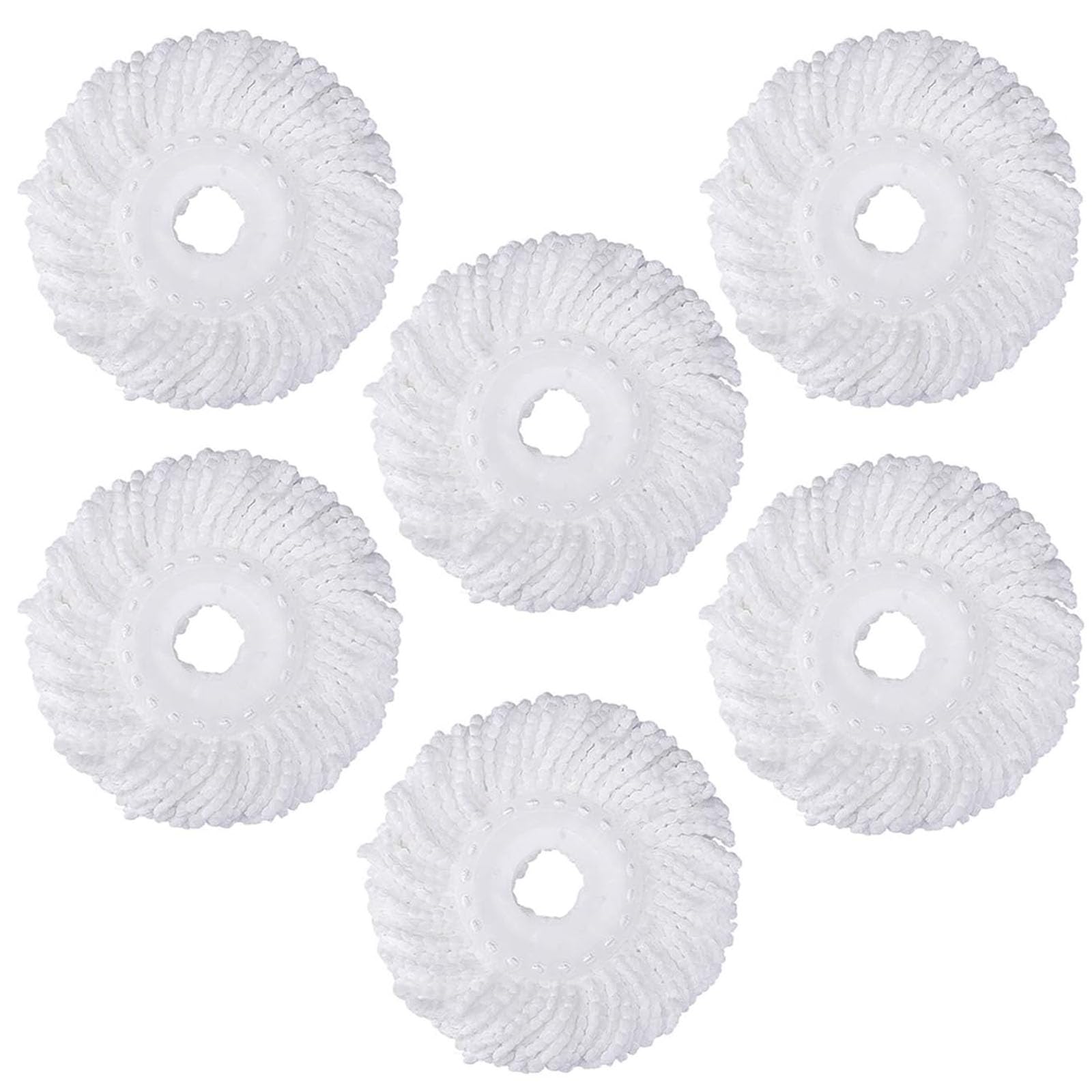 Spin Mop Heads Refill, Easy Wring Microfiber Replacement Pads for Deep Cleaning 6-Pack Universal Fit for Most Round Spin Mops