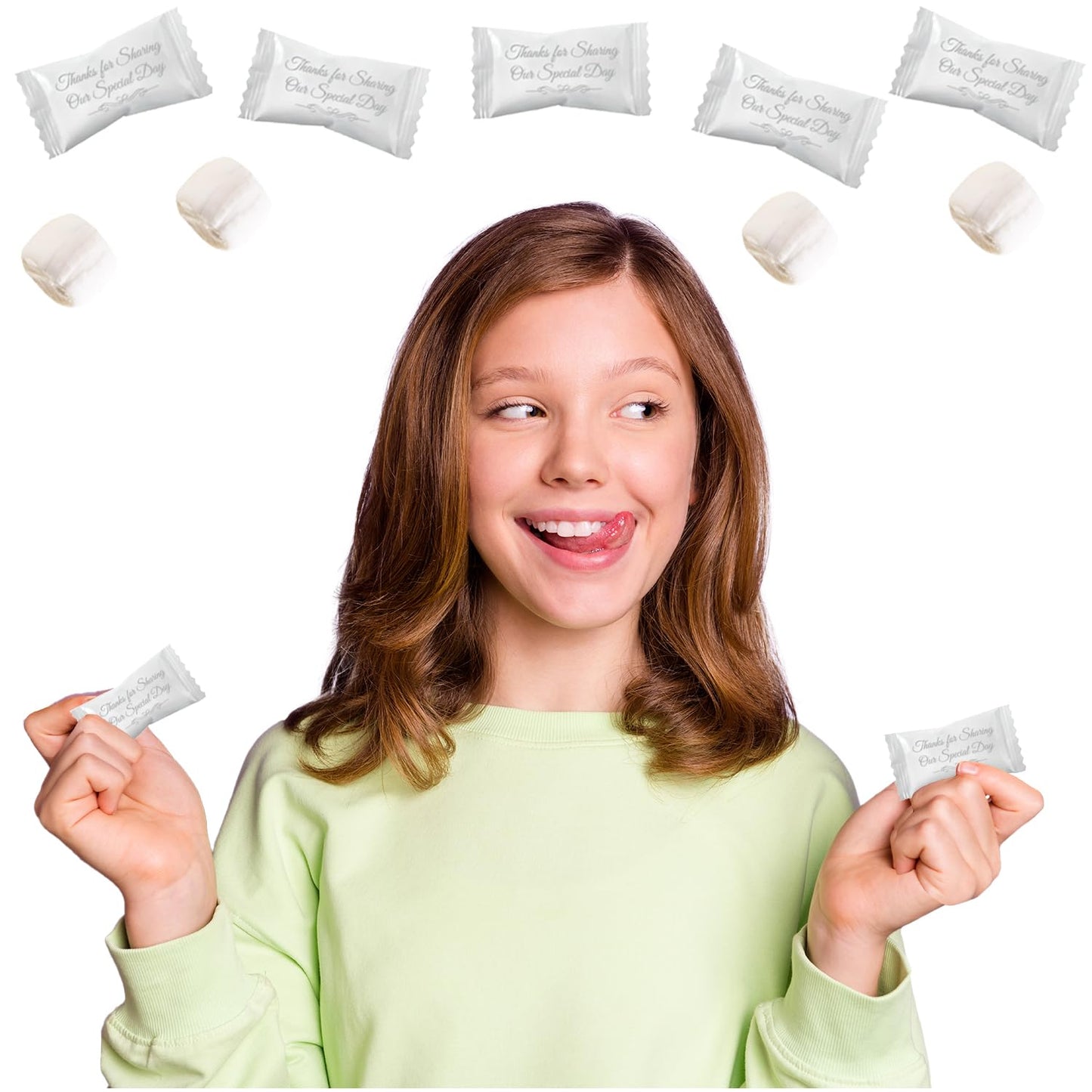 The Dreidel Company 110-Pack Wedding Buttermints, Mint Candies, After Dinner Mints, Butter Mint Candy, Fat-Free, Individually Wrapped (110 Pieces)