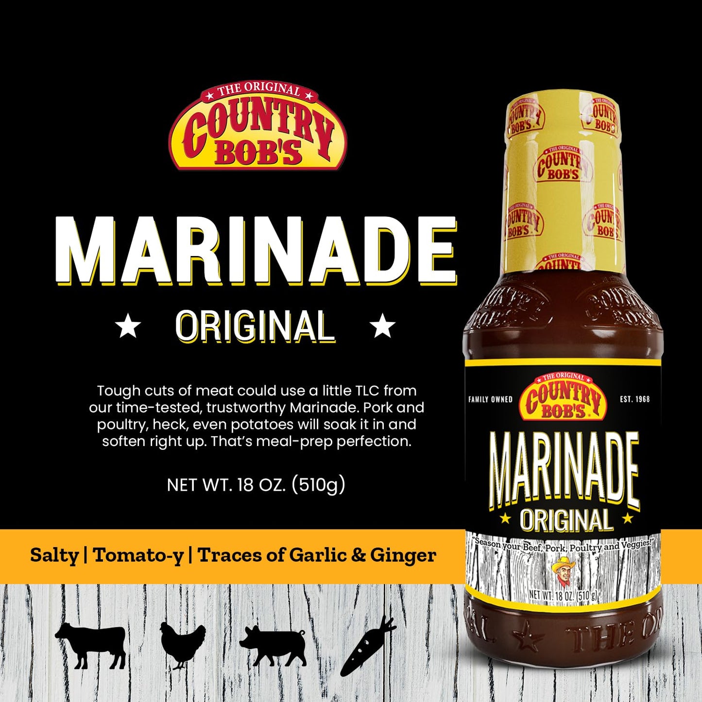 Country Bob's - Original Marinade Sauce - 18 oz (Pack of 1)