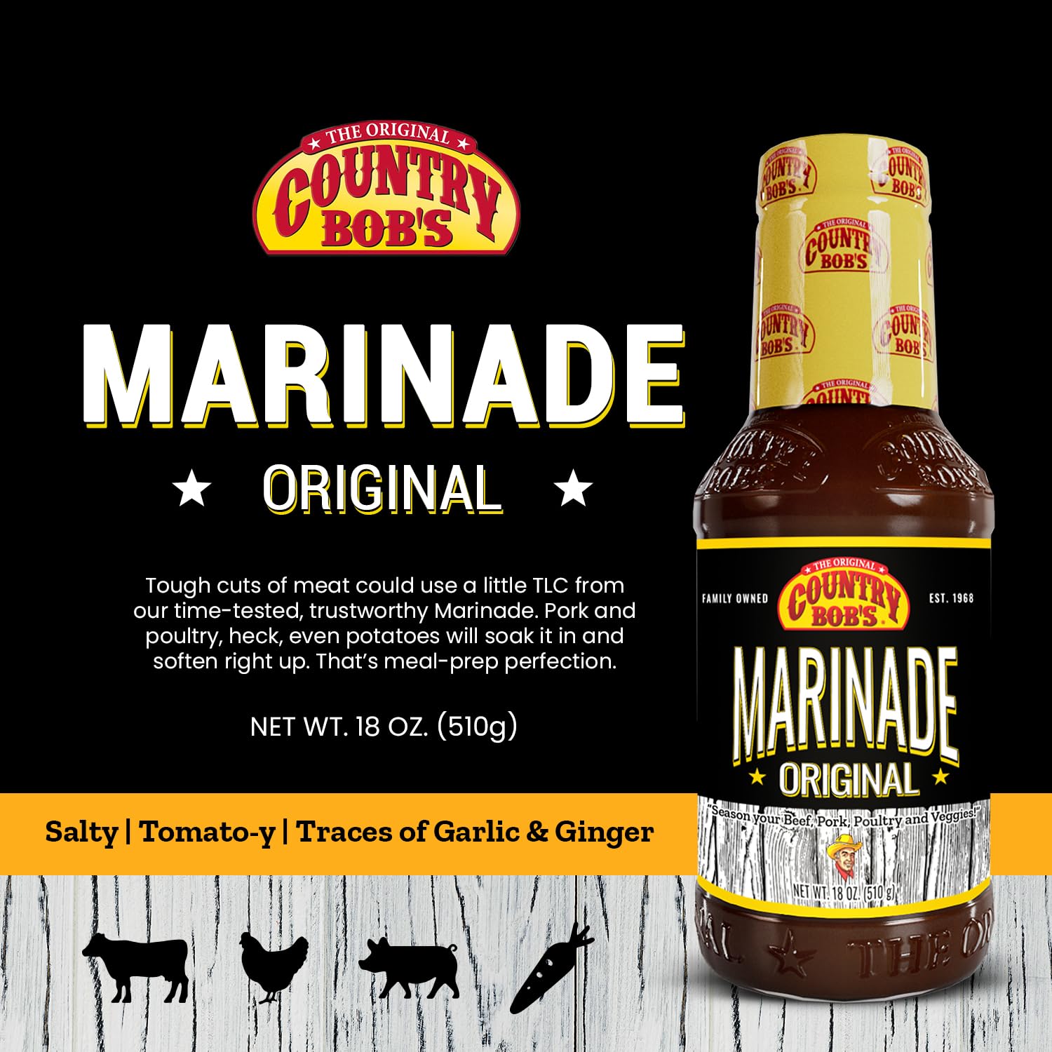 Country Bob's - Original Marinade Sauce - 18 oz (Pack of 1)